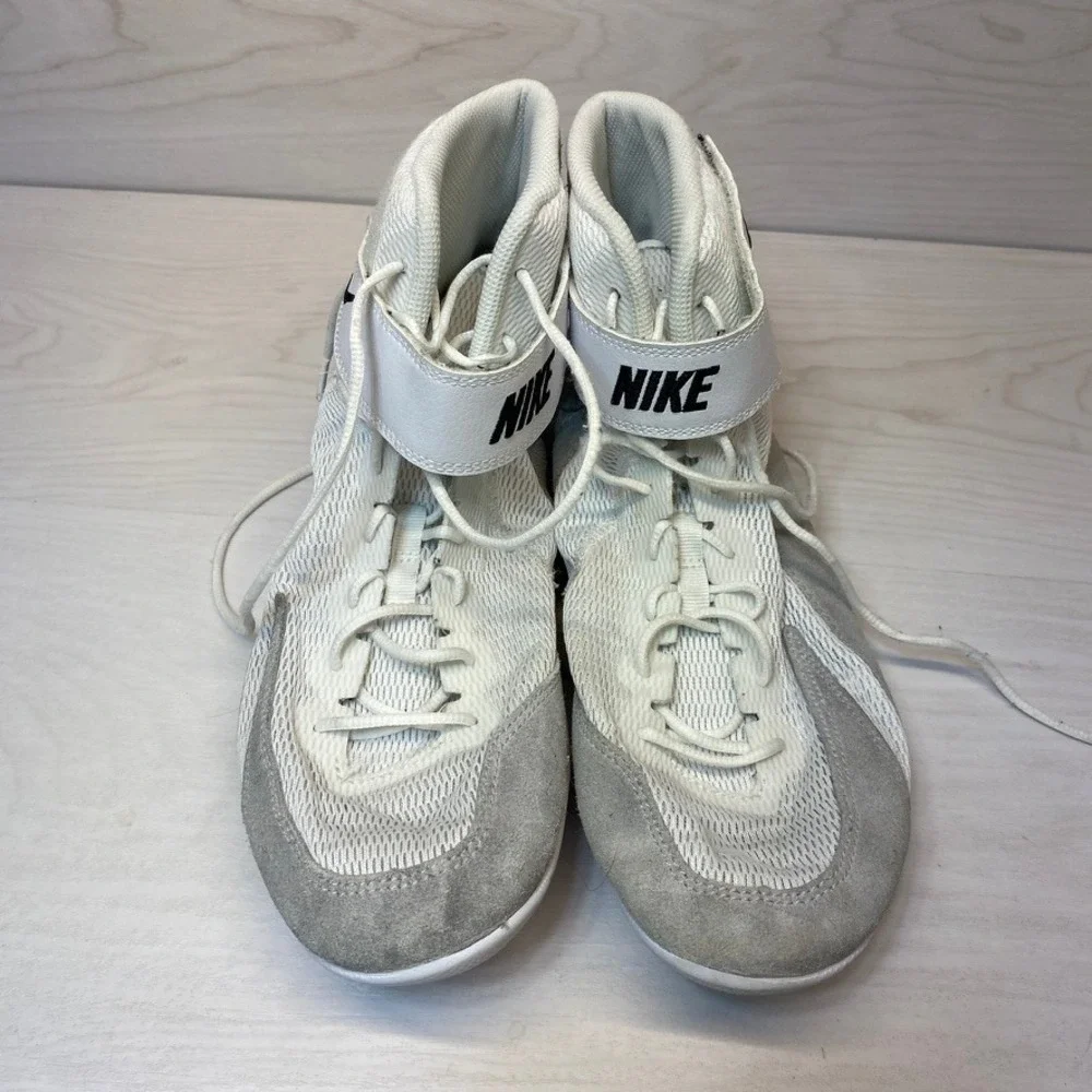 Nike Mens 12 Speedsweep VIII Wrestling Shoes High Top White Gray HF9132-100
